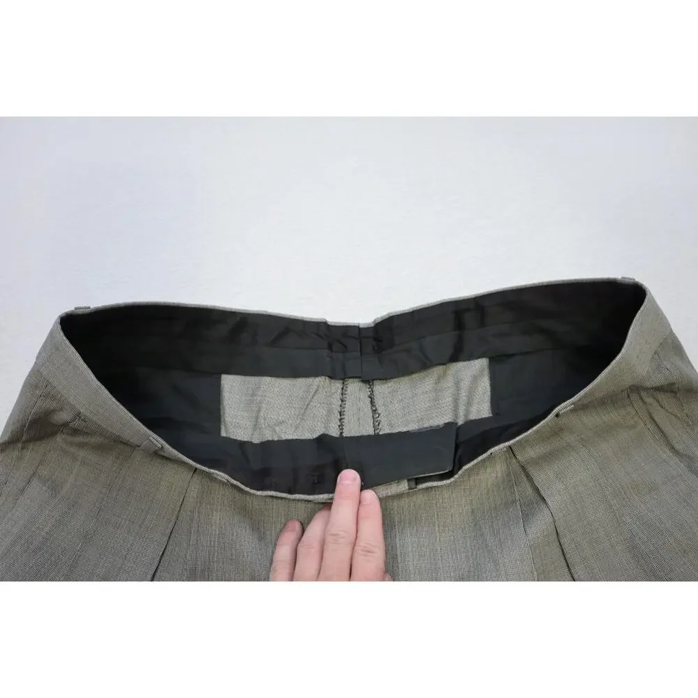Jhane Barnes Wool Plaid Pleated 2 Button Suit Pants Jacket‎ Mens 40 x 31 44 L